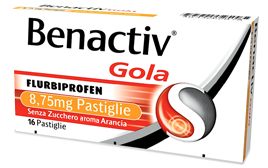 Benactiv Antifiammatorio Gola Pastiglie SENZA ZUCCHERO Arancia