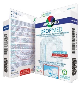 DropMed Medicazione Traspirante Tessuto Non Tessuto 10x12cm