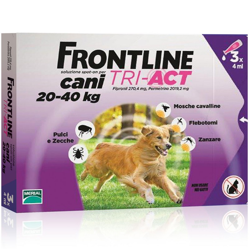 Frontline Tri Act Spot On Cani 3 Pipette 20-40Kg