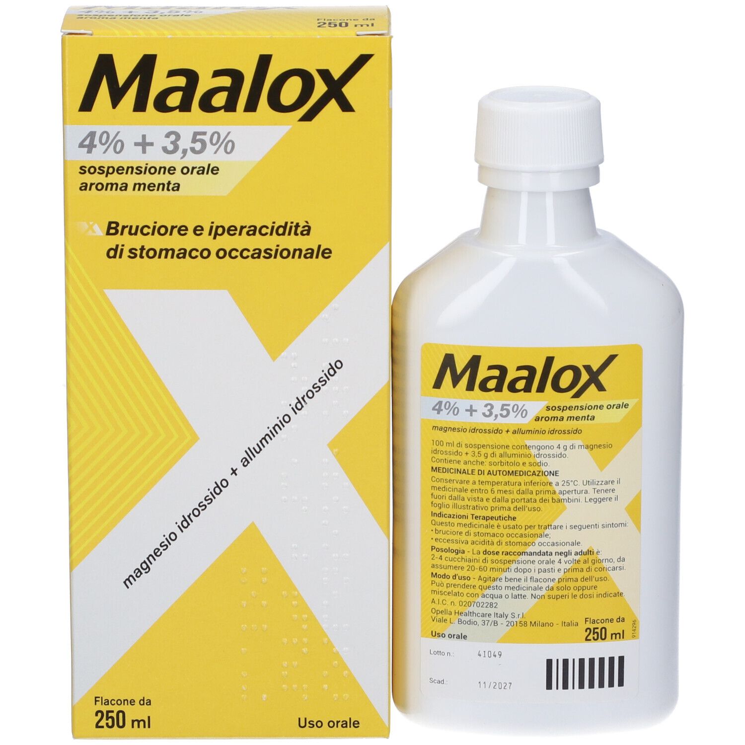 Maalox 4%+3,5% Sospensione Orale Aroma Menta