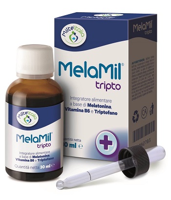 MelaMil Tripto Gocce Integratore di Melatonina, B6 e Triptofano