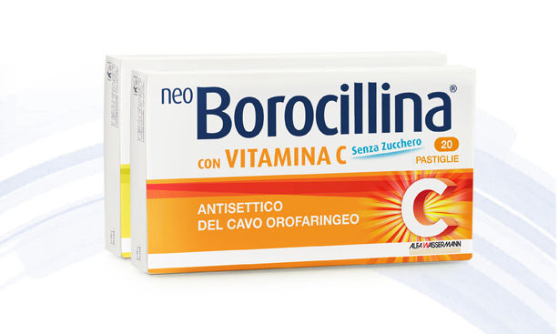 NeoBorocillina Vitamina C Antisettico Gola SENZA ZUCCHERO