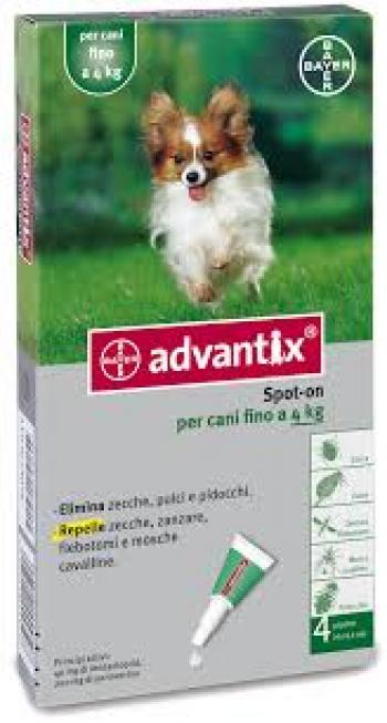 Advantix Spot On 4 Pipette Cani fino a 4Kg