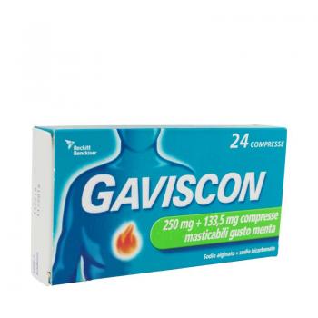 Gaviscon 250mg+133,5mg Compresse Masticabili Gusto Menta